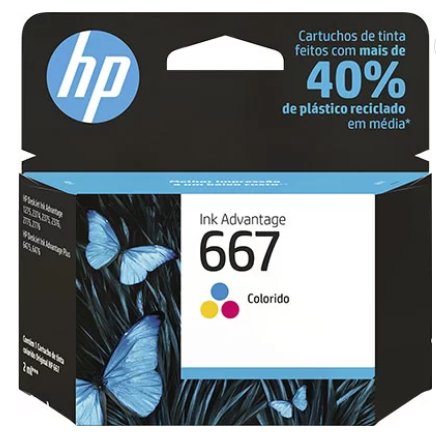 Cartucho Hp 3ym78ab 667 Color P/imp 2376/2776/6476