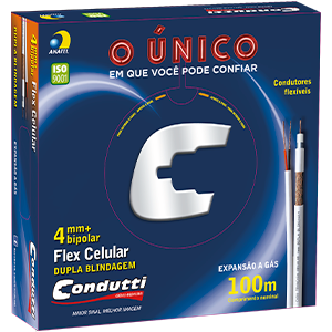 Cabo Coaxial 4mm Cx 100m 75ohm Hib Dup.blindagem Condutti