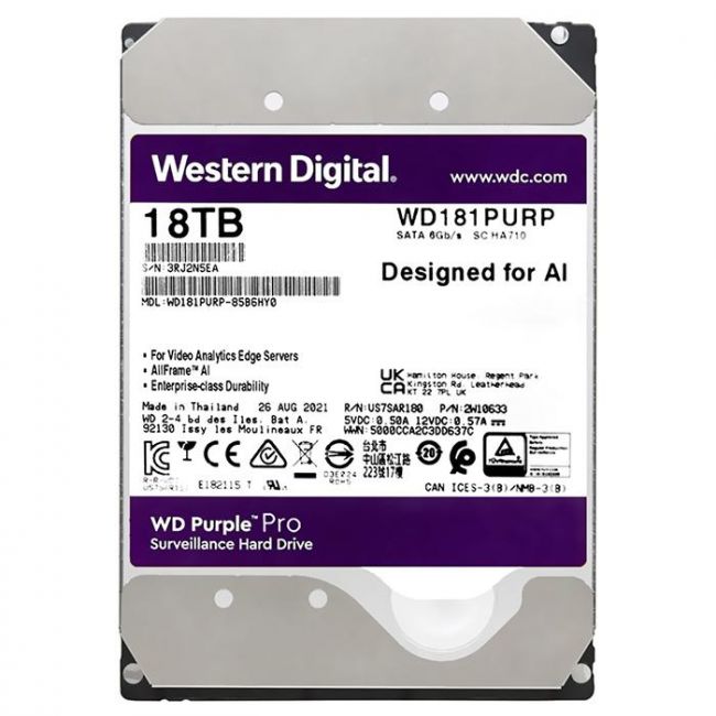Hd Sata 18.0 Tb 256mb Wd Purple Wd181purp