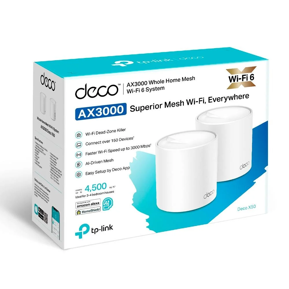 Roteador Mesh Ax 3000 Deco X50 (c/2) Wi-fi 6 Tp-link