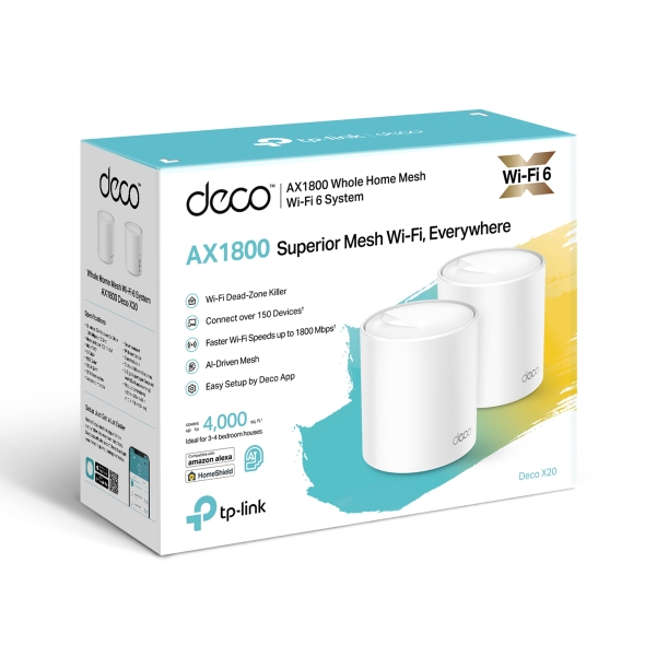 Roteador Mesh Ax 1800 Deco X20 (c/2) Wi-fi 6 Tp-link