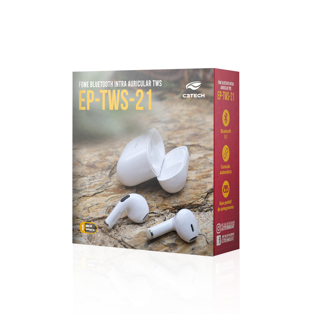 Fone De Ouvido Auricular Bluetooth Ep-tws-21bk 5.1 Pt C3tech